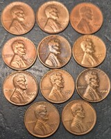 Amerikai Egyesült Államok 1 cent, Lincoln cent, LOT 1960-as évek 11 db