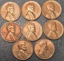 Amerikai Egyesült Államok 1 cent, Lincoln cent, LOT 1960-as sor 8 db