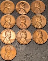 Amerikai Egyesült Államok 1 cent, Lincoln cent, LOT 1960-as teljes sor 10 db