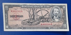 CUBA Kuba  10 pesos 1960 .