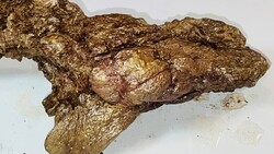 Ritka Hydronium Jarosit arany színű porzós nyers ásvány- - 153g -  - gyűjtői darab