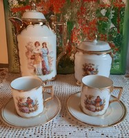 Victoria Austria Porcelain 2-Person Coffee Set with Spherical Legs, Chip and Crack Free