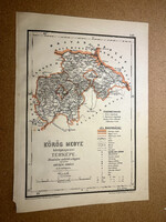 Kőrös vármegye térképe. Hátsek 1880. A magyar szent korona országainak megyei térképei. Horvátország