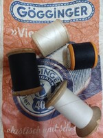 Régi címkés varrócérna fa spulnin- vintage  4db.