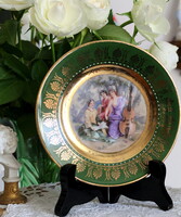 Antik, zsáner jelenetes altwien porcelán süteményes tányér, 1 db