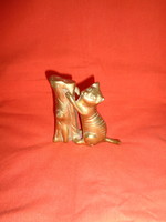 Tömör sárgaréz fát kaparó cica disz