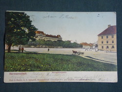 Képeslap,Románia,Nagyszeben,Főtér,vásártér,Hermannstadt Hermannsplatz, Buchh. G. A. Seraphin,1907-