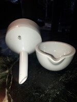 Régi kőbányai porcelán gyógyszertári szűrő és tégely ( Witeg)