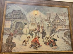 Szàsz Endre László "Vallon" Havas jàtékok című festménye