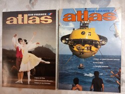 1983 Air France ATLAS fedélzeti magazin 2db.