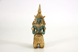 Shiva szobor 17,5cm -- festett aranyozott réz vagy bronz indonéz figura