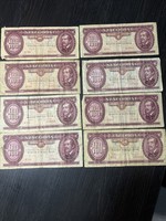 Régi 100 forinto papírpénz 8db