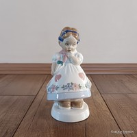 Antik Royal Dux kislány figura Elly Strobach