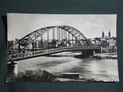 Képeslap,Győr,Rába híd látkép,részlet,1957-