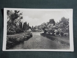 Képeslap,Győr,Rába part látkép,részlet,1950-