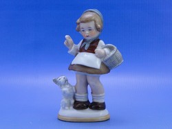 0C359 Régi Fasold & Stauch porcelán kislány figura