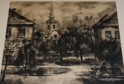 Bordás Ferenc antik jelzett rézkarc