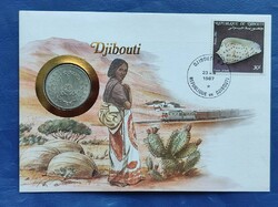 DZSIBUTI / DJIBOUTI 5 FRANK 1977 ÉRMÉS BORÍTÉK BÉLYEGGEL ! UNC! RITKA!
