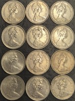 Egyesült Királyság 5 Új penny lot 12 db