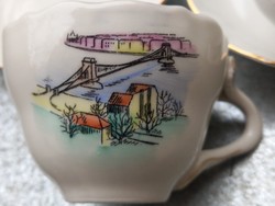 Ritka retro midcentury vintage Aquincum Budapest kávés, mokkás csésze