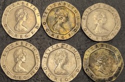 Egyesült Királyság 20 penny lot 6 db