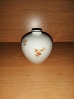 Hollóházi porcelán virágmintás kicsi váza - 8 cm (31/d)