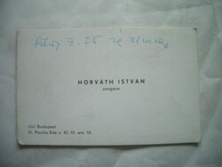 Horváth István zongora névjegykártya