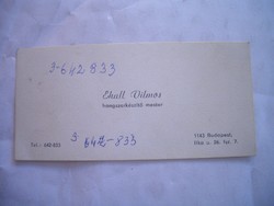 Ehall Vilmos hangszerkészítő mester névjegykártya