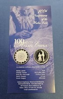1999 100 éves a Halasi Csipke ﻿tájékoztató füzet ezüst emlékérméhez.