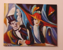 A hódító / art deco / Seres Sándor olajfestménye
