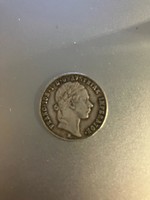 Osztrák ezüst 20 Kreuzer, Krajcáros 1854 E jelzés (Karlsburg)