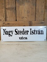 Kiskunhalasi zománcozott utcatábla, zománc tábla, reklámtábla