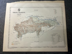 Varasd vármegye térképe. Gönczy 1897. Magyarország kézi atlasza. Horvátország