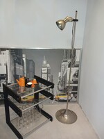 Retró design üveglapos lerakó asztal polc