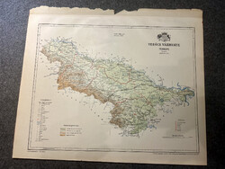 Verőcze vármegye térképe. Gönczy 1897. Magyarország kézi atlasza. Horvátország