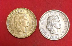 Svájc 5 Rappen 2 darab 2008, 1989. (901)