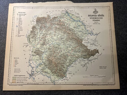 Belovár-Kőrös vármegye térképe. Gönczy 1897. Magyarország kézi atlasza. Horvátország