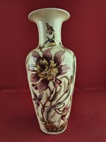 Zsolnay 27 cm-es orchidea mintás váza