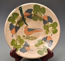 Erdélyi madaras  falitányér, mélytányér Magyarláposról, 19.szd vége.