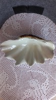 Hollóházi kagyló alakú nagy porcelán gyűrűtartó, 6,5 x 20 x 11 cm, jelzett, ritka