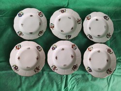 Herendi magyar mintás süteményes tányérok, készlet. 6 db.