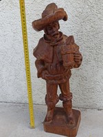 Nagy fafaragvány, sörivó szobor 50 cm