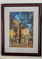 Monmartre fényei  Párizs  tempera