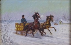 1T457 XX. századi festő : Téli tájkép - Trojka
