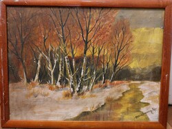 Mednyánszky jelzéssel olaj, kartonon festmény, 30 x 40 cm-es. 1350