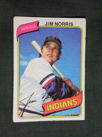 Baseball kártya,Jim Norris,Indians, 333 Topps baseball sport, 1980 ,   (7)