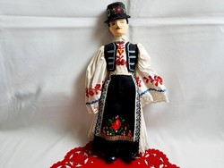 Retro Mezőkövesdi Matyó fiú rongybaba kb. 41 cm (több van belőle)