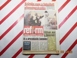 Retro régi újság - Reform - Független Demokratikus Hírmagazin - 1990. január 26. - Születésnapra
