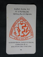 Kártyanaptár,SÉV Somogy élelmiszer vállalat,Kaposvár,Nagyatád,Csurgó, 1971,   (7)