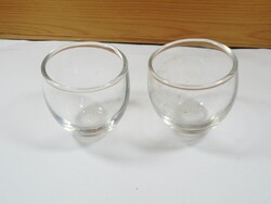 Retro régi rövid italos üveg pohár - 2 db